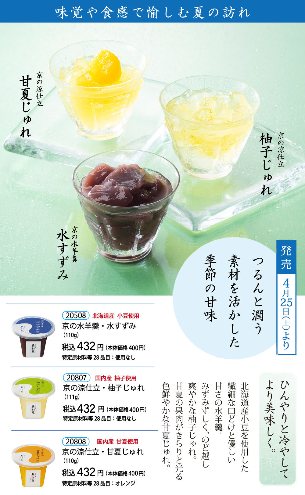 【夏季100個限定】京の涼仕立て 甘夏じゅれ (110g)