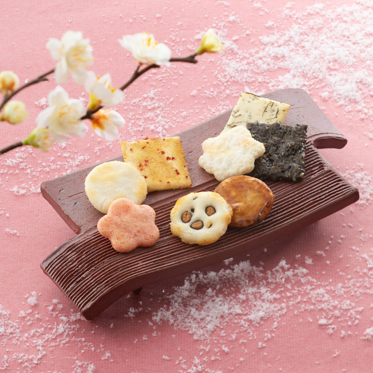 京の冬 蕪村あられ春秋 -京の梅- 京都おかき8粒パック S箱（8枚入×9袋）