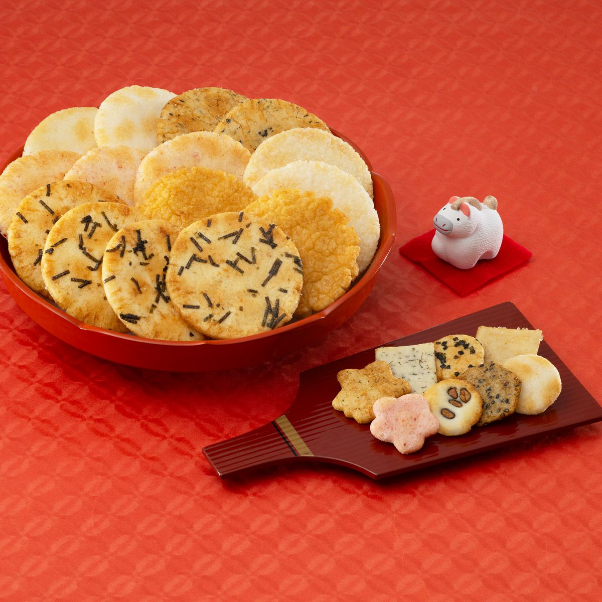 【お正月限定】干支 花あわせ(お年賀用)　■□大缶 (33袋) ＜年賀・帰省土産・お歳暮・内祝いに＞