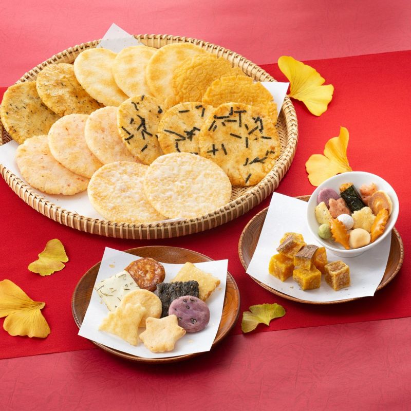 【秋季限定】人気お煎餅と限定菓子セット 化粧箱「秋めぐり 秋日の色 山粧う如き」