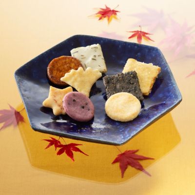 【秋季限定】蕪村あられ春秋-秋の月- 京都おかき8粒パック H箱 （8枚入×12袋入）
