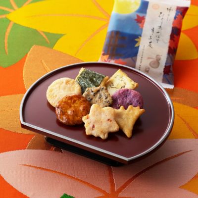 【秋季限定】蕪村あられ春秋-秋の月- 京都おかき8粒パック 平箱・小（8枚入×8袋入)